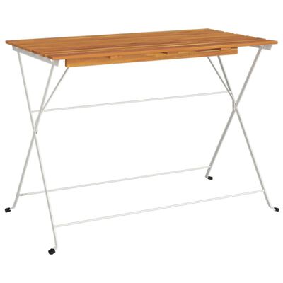 vidaXL Table de bistro pliante 100x54x71cm Bois acacia solide et acier