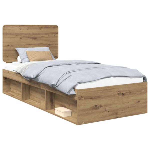 vidaXL Cadre de lit Ch&ecirc;ne artisan 75 x 190 cm Bois de pin massif