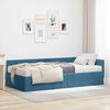 vidaXL Cadre de lit d'angle avec matelas Autre 2 pcs Bleu Velours