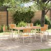 vidaXL Chaise de jardin 6 pcs Marron Bois de teck massif