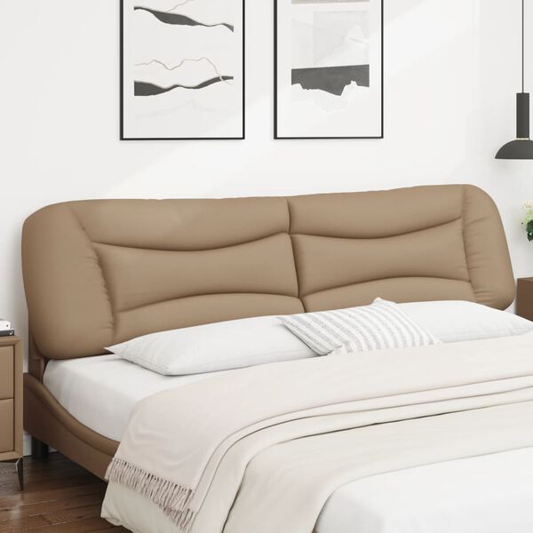 vidaXL Coussin de t&ecirc;te de lit Hvar cappuccino 200 cm similicuir