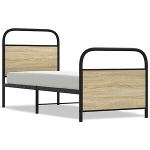 vidaXL Cadre de lit sans matelas 75x190cm ch&ecirc;ne sonoma bois ing&eacute;nierie