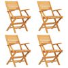 vidaXL Chaises pliantes, lot de 4, 55 x 62 x 90 cm, en bois de teck massif