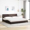 vidaXL Lit avec matelas Hanko marron fonc&eacute; 200x200 cm tissu