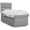 vidaXL Sommier &agrave; lattes de lit avec matelas Gris clair 90x200 cm Tissu