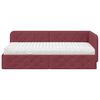 vidaXL Cadre de lit d'angle avec matelas Bordeaux 100 x 200 cm tissu