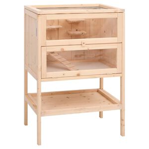 vidaXL Cage pour hamster 55x40x80 cm Bois massif Sapin