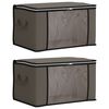 vidaXL Bo&icirc;te de rangement avec fen&ecirc;tre lat&eacute;rale transparente 2 pc Gris
