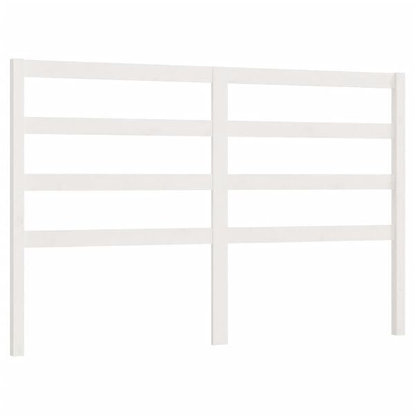 vidaXL T&ecirc;te de lit Blanc 126x4x100 cm Bois massif de pin