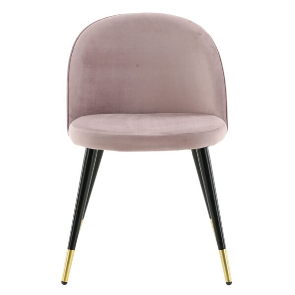 Venture Home Chaises &agrave; manger lot de 2 noir laiton rose poussi&eacute;reux