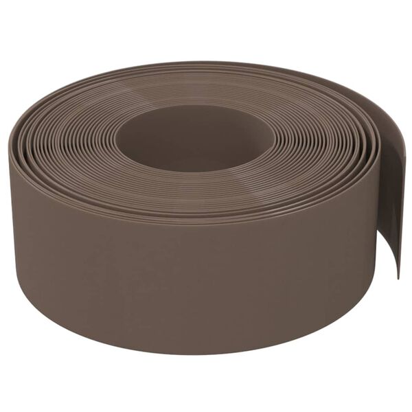 vidaXL Bordures de jardin 5 pcs marron 10 m 20 cm poly&eacute;thyl&egrave;ne