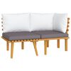 vidaXL Salon de jardin 2 pcs avec coussins Bois d'acacia solide