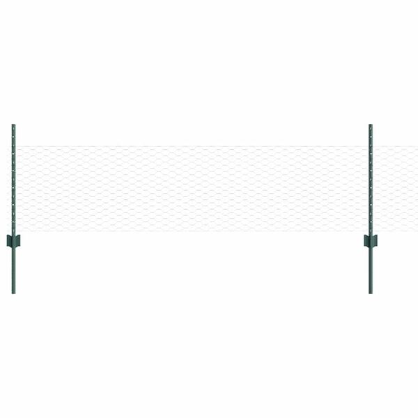 vidaXL Cl&ocirc;ture avec poteau Vert 0,5 x 25 m Acier