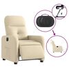 vidaXL Fauteuil inclinable &eacute;lectrique Cr&egrave;me Tissu
