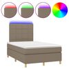 vidaXL Sommier &agrave; lattes de lit et matelas et LED Taupe 120x200cm Tissu