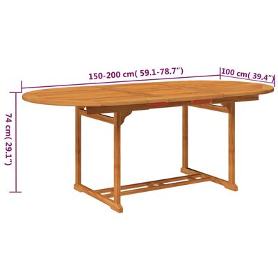 vidaXL Ensemble à manger de jardin 5 pcs Bois d'acacia massif