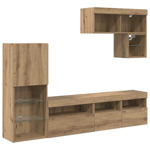 vidaXL Meubles TV muraux 6 pc Ch&ecirc;ne artisanal Bois d'ing&eacute;nierie