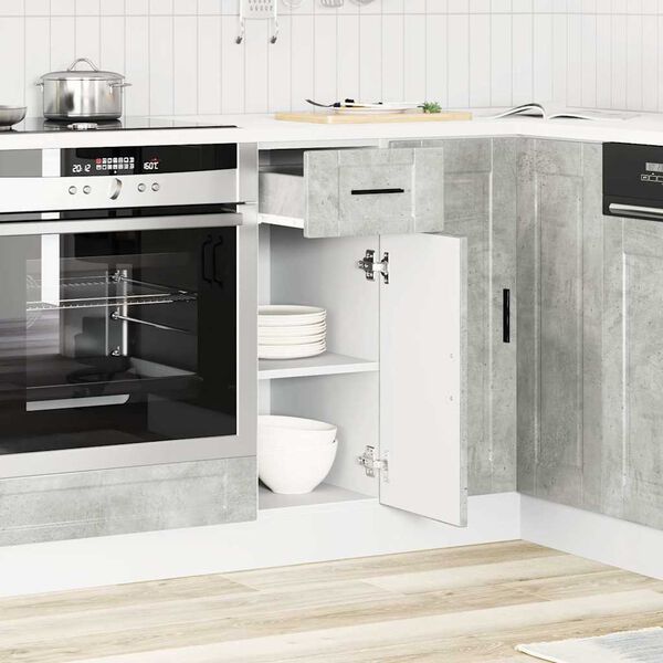 vidaXL Armoire de cuisine Porto gris béton bois d'ingénierie