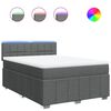vidaXL Sommier &agrave; lattes de lit avec matelas Gris fonc&eacute; 160x200cm Tissu