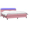 vidaXL Sommier &agrave; lattes de lit avec matelas et LED rose 180x210 cm velours