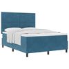 vidaXL Lit &agrave; ressorts avec t&ecirc;te de lit Bleu fonc&eacute; 140 x 190 cm Velours