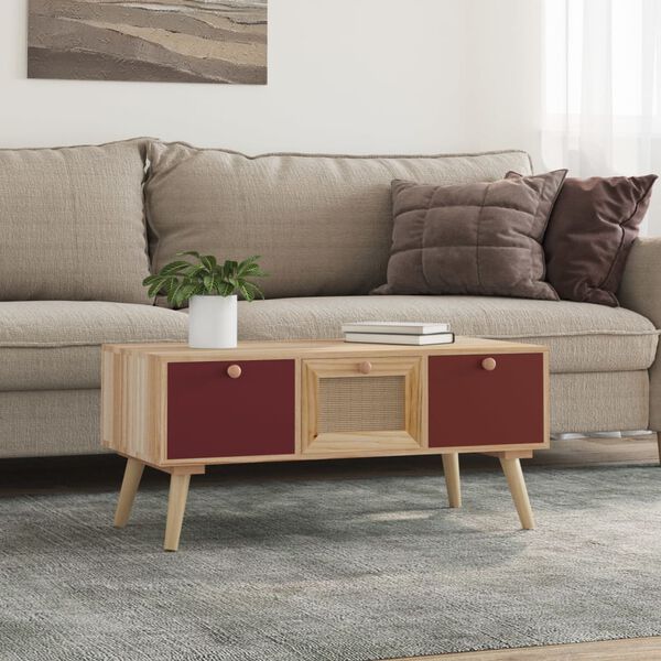 vidaXL Table basse avec tiroirs 80x40x35,5 cm bois d'ing&eacute;nierie
