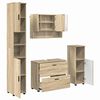 vidaXL Ensemble de mobilier de salle de bain 4 pcs Ch&ecirc;ne Sonoma