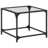 vidaXL Table basse avec dessus en verre transparent 50x50x40 cm acier