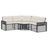 vidaXL Canap&eacute; de jardin et coussins et repose-pied en forme de L rotin