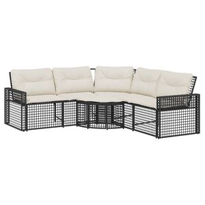 vidaXL Canap&eacute; de jardin et coussins et repose-pied en forme de L rotin