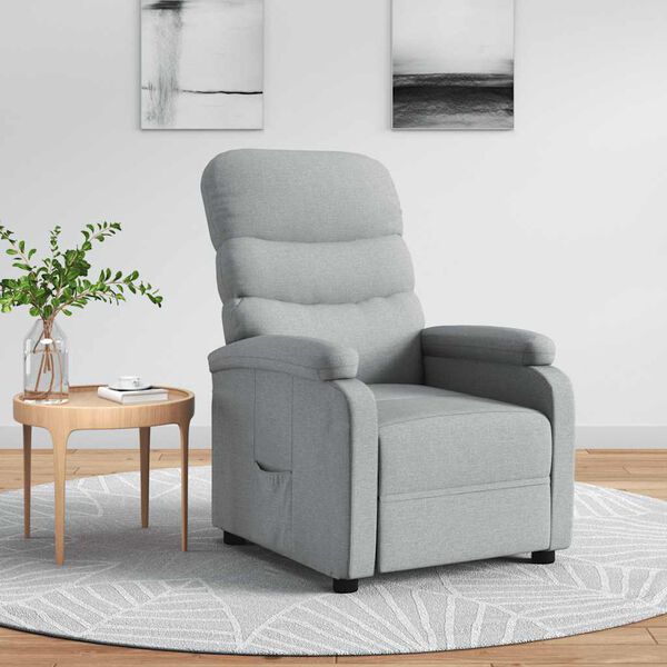 vidaXL Fauteuil inclinable Gris clair Tissu