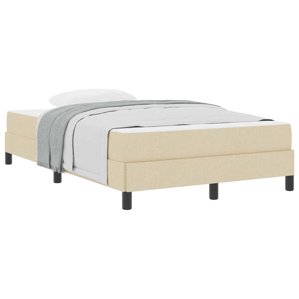 vidaXL Lit &agrave; ressorts avec matelas Cr&egrave;me 120 x 190 cm tissu