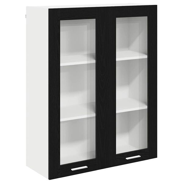 vidaXL Armoire suspendue Ch&ecirc;ne noir 80 x 31 x 100 cm Bois d'ing&eacute;nierie