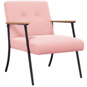 vidaXL fauteuil Rose Tissu ressemblant &agrave; de la laine boucl&eacute;e