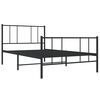vidaXL Cadre de lit m&eacute;tal sans matelas avec pied de lit noir 80x200 cm