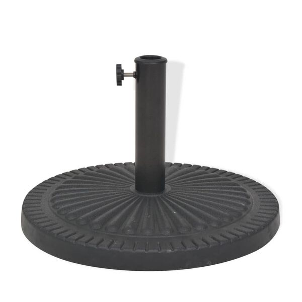 vidaXL Socle de parasol Résine Rond Noir 14 kg