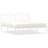 vidaXL Cadre de lit m&eacute;tal sans matelas et t&ecirc;te de lit blanc 183x213 cm