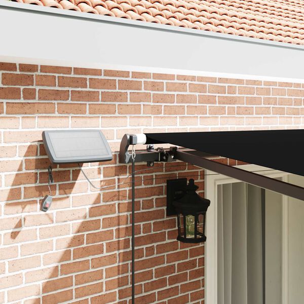 vidaXL Auvent R&eacute;tractable Noir 400 &times; 350 cm tissu