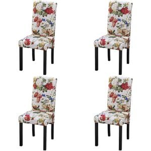 vidaXL Chaises &agrave; manger lot de 4 multicolore tissu