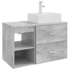 vidaXL Ensemble de mobilier de salle de bain 2 pcs Gris b&eacute;ton
