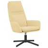 vidaXL Chaise de relaxation avec tabouret Blanc cr&egrave;me Velours