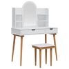 vidaXL Ensemble de Coiffeuse FAUSKE 5 pcs Blanc 100 x 50 x 143 cm