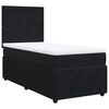 vidaXL Sommier &agrave; lattes de lit avec matelas Noir 90x200 cm Velours