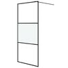 vidaXL Paroi de douche Noir 90x195 cm Verre ESG demi-d&eacute;poli