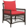vidaXL Chaise de jardin avec coussin Marron 73 x 61 x 77 cm polyrotin