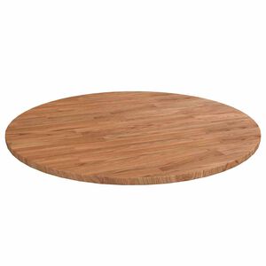 vidaXL Dessus de table rond Marron clair &Oslash;80x1,5 cm Bois ch&ecirc;ne trait&eacute;