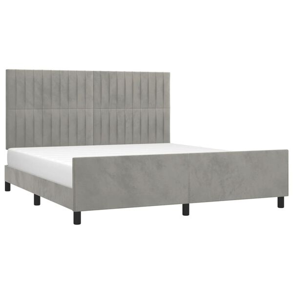 vidaXL Cadre de lit sans matelas gris clair velours