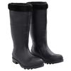 vidaXL Bottes de pluie avec chaussettes amovibles noir taille 41 PVC