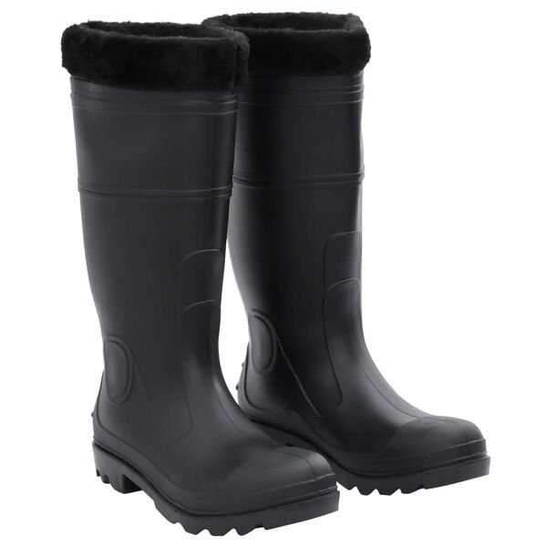 vidaXL Bottes de pluie avec chaussettes amovibles noir taille 41 PVC