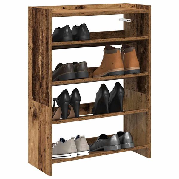vidaXL &Eacute;tag&egrave;re &agrave; chaussures vieux bois 60x25x81 cm bois d'ing&eacute;nierie